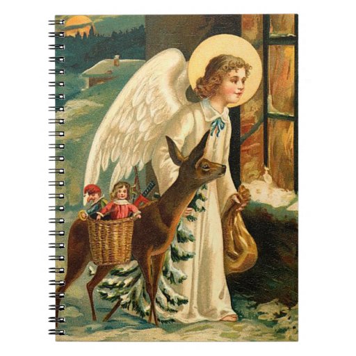 Vintage Christmas Angels Spiral Notebook