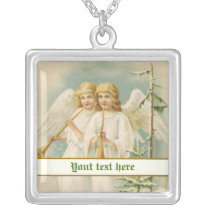 Vintage Christmas angels with bugles necklaces
