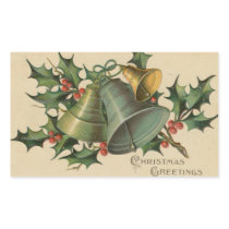 Vintage Christmas Bells and Holly Stickers