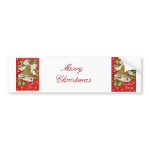 Vintage Christmas Bells Bumper Stickers