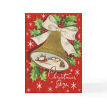 Vintage Christmas Bells Greeting Card