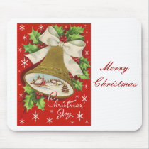 Vintage Christmas Bells Mousepad