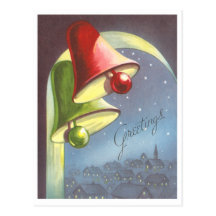 Vintage Christmas Bells Postcard