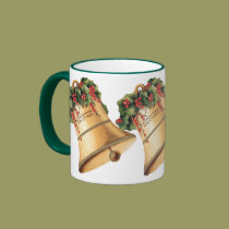 Vintage Christmas Bells; Season's Greetings mugs