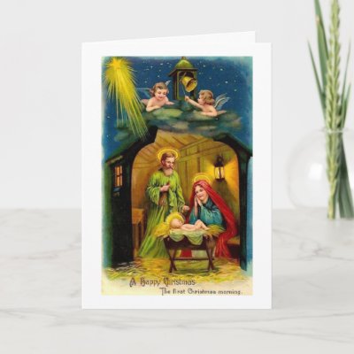 Vintage Christmas Birth of Jesus cards