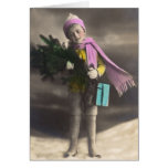 Vintage Christmas Boy, Tree & Gifts Cards