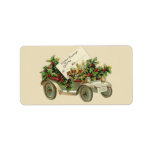 Vintage Christmas Car Gift Tag Avery Label