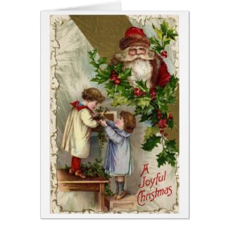 vintage santa christmas card