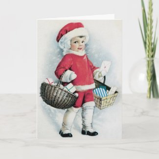 Vintage Christmas Card - Adorable card for Kids card
