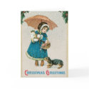 Vintage Christmas Card  - Adorable Pets