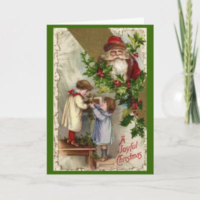  Postcards on Beautiful Reproduction Of A Vintage Christmas Card  Blank Iside To