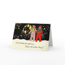 Vintage Christmas Card Carolers