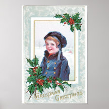 Vintage Christmas Card Poster