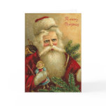 Vintage Christmas Card Santa
