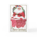 Vintage Christmas Card Santa