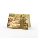 Vintage Christmas Card with Child