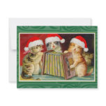 Vintage Christmas Cats Personalized Invites