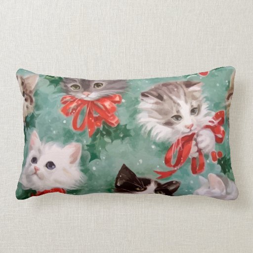 christmas pillows with cats