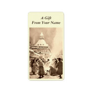 Vintage Christmas Celebration Gift Tag Label