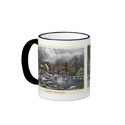 Vintage Christmas; Central Park in Winter mugs