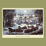 Vintage Christmas, Central Park in Winter posters