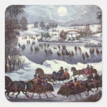 Vintage Christmas, Central Park in Winter Sticker