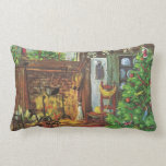 Vintage Christmas; Christmas Tree and Fireplace Pillow