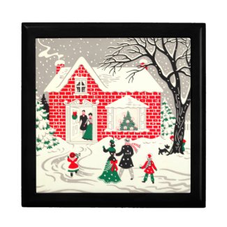 Vintage Christmas Countryside Greetings Gift Box