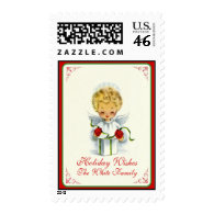 Vintage Christmas Cute Angel Wrapping Gift Postage