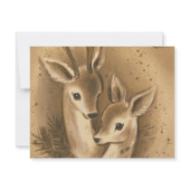 Vintage Christmas Deer invitations