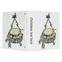Vintage Christmas Eggnog Silver Serving Set 3 Ring Binders