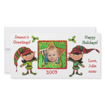 Vintage Christmas Elves Photo Card photo cards