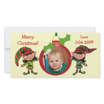 Vintage Christmas Elves Photo Card