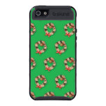 Vintage Christmas, Floral Wreath Bow Gold Bell Cover For iPhone 5
