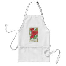 Vintage Christmas Flowers Apron