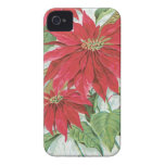 Vintage Christmas Flowers iPhone 4 Case-Mate Cases