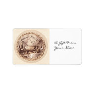 Vintage Christmas Food and Drink Gift Tag Label