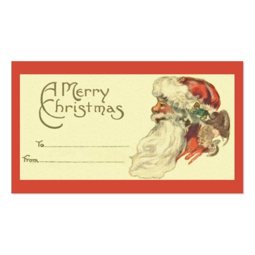 Vintage Christmas Gift Tag Business Card (front side)