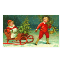 Vintage Christmas Gift Tag-See back business cards