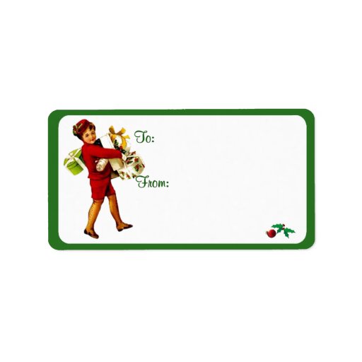 Vintage Christmas Gift Tag Stickers #4 Personalized Address Label