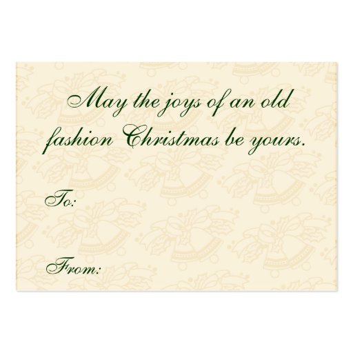 Vintage Christmas Gift Tags Business Card Templates (back side)
