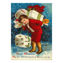Vintage Christmas Gifts Card Invitations