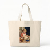 Vintage Christmas - Girl Baking Cookies Bags