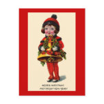 Vintage Christmas Girl Post Card