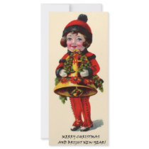 Vintage Christmas Girl Custom Rack Card