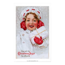 Vintage Christmas Girl with Package posters by RetroCommunications Vintage Christmas Girl with Package posters