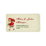 Vintage Christmas Girl with Poinsettia Bouquet labels