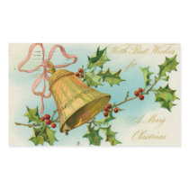 Vintage Christmas Gold Bells Rectangle Sticker