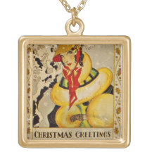 Vintage Christmas Greeting 1928 Pendants