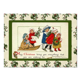 Vintage Christmas Greeting Announcement